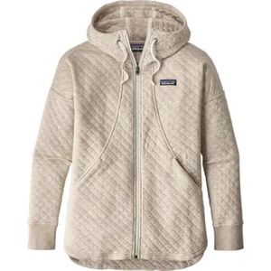 Patagonia organic cotton quilted hoodie oatmeal medium